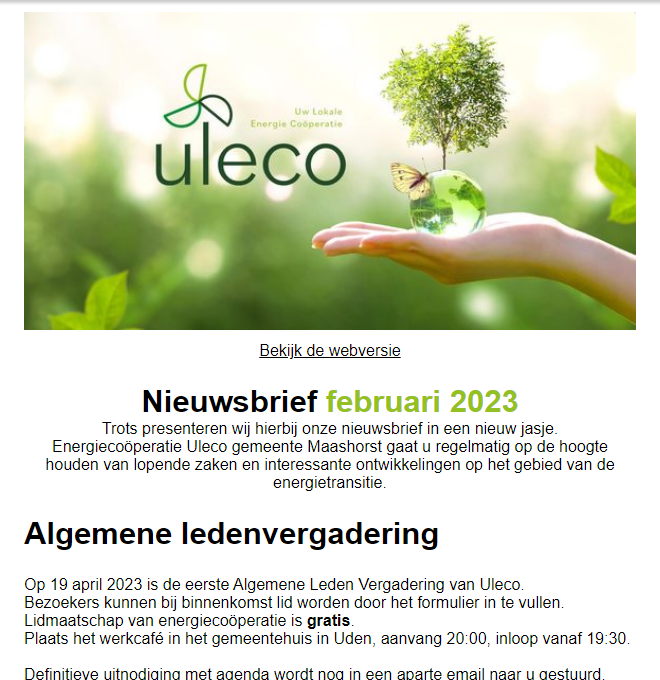 Uleco nieuwsbrief februari 2023